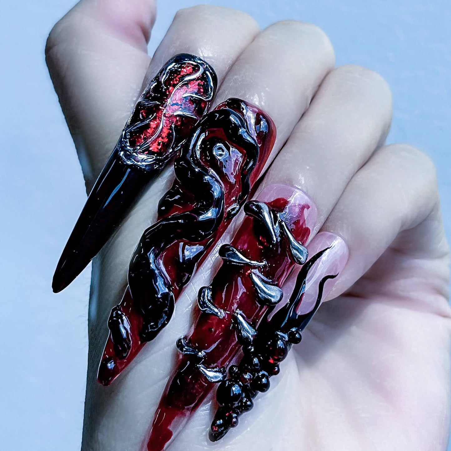 Q019-BLOOD WHIRLPOOL-STILETTO