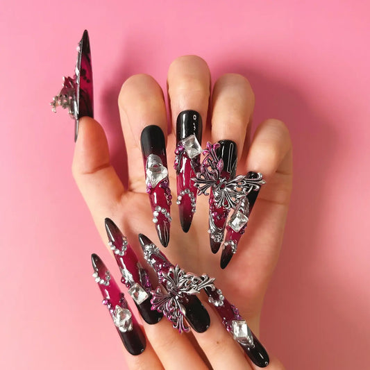 Q109-PURPLE BUTTERFLY-STILETTO