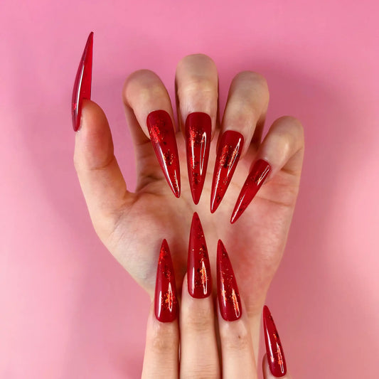 Q025-RED PEONY- STILETTO
