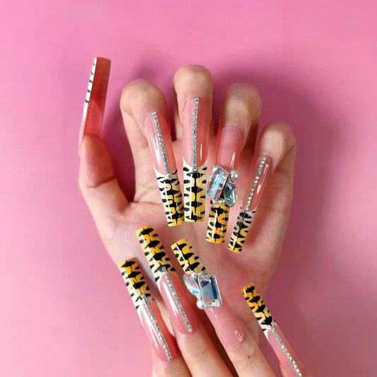 Q103-PINK TIGER STRIPED-SQUARE