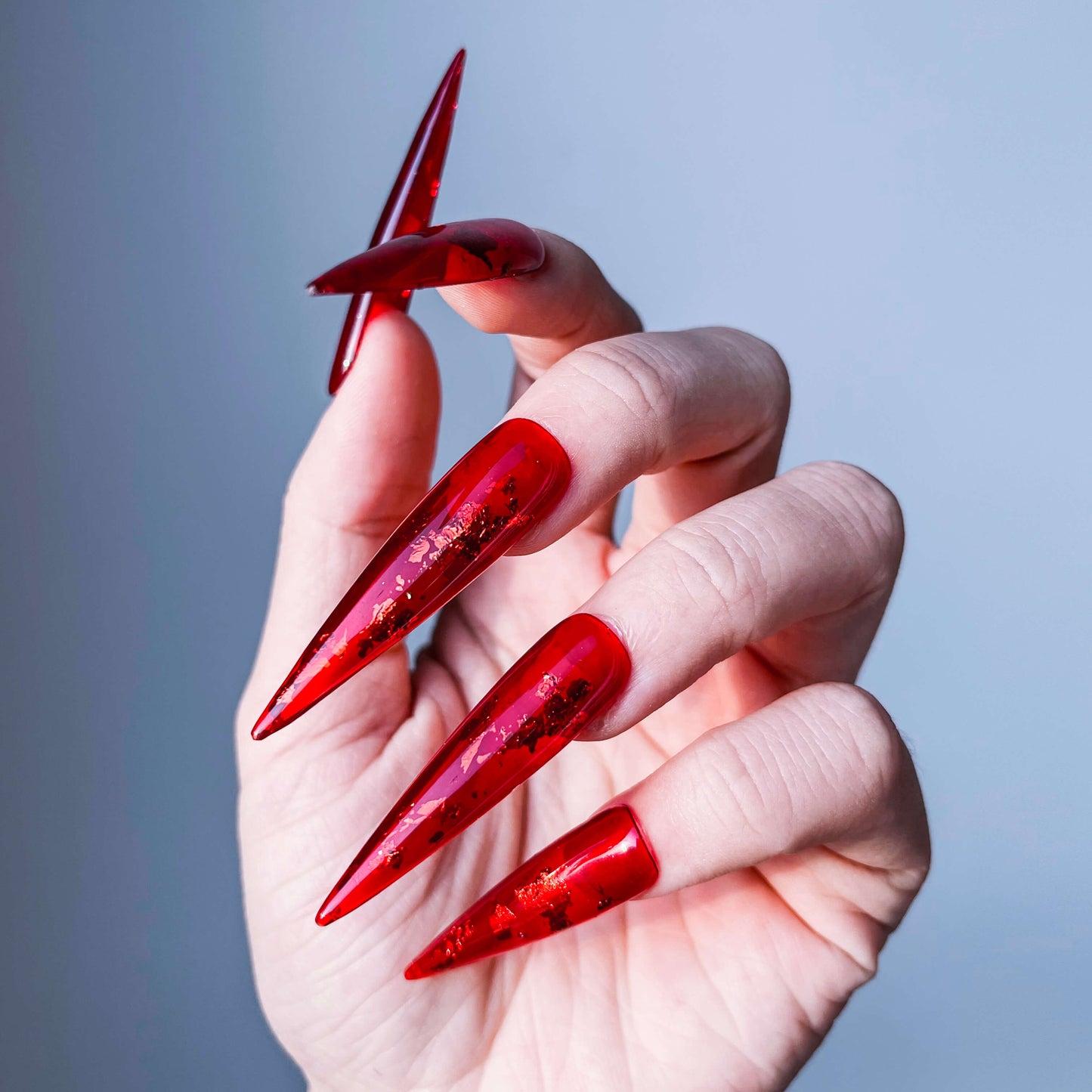 Q025-RED PEONY- STILETTO