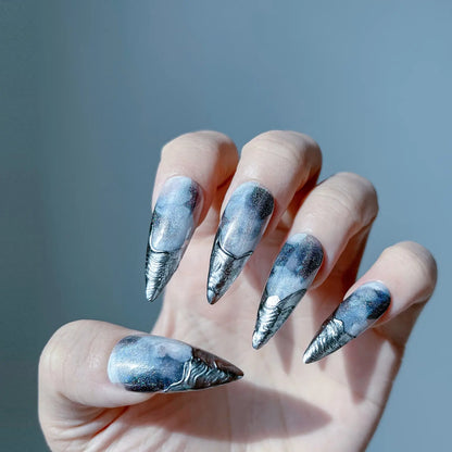 Q055-BLUE GALAXY-STILETTO