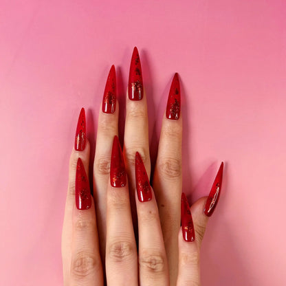 Q025-RED PEONY- STILETTO