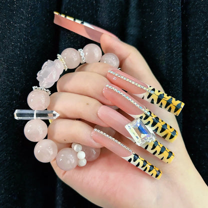 Q103-PINK TIGER STRIPED-SQUARE