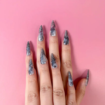 Q055-BLUE GALAXY-STILETTO
