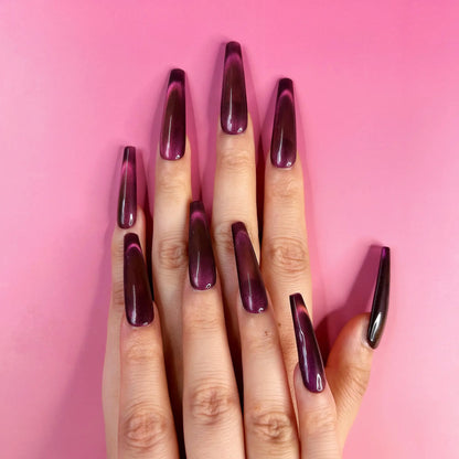 Q010-PURPLE CAT EYE-COFFIN