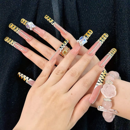 Q103-PINK TIGER STRIPED-SQUARE
