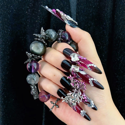 Q109-PURPLE BUTTERFLY-STILETTO