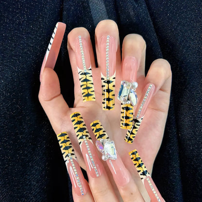 Q103-PINK TIGER STRIPED-SQUARE