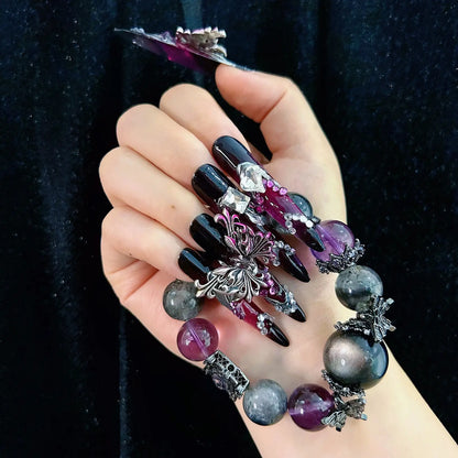 Q109-PURPLE BUTTERFLY-STILETTO