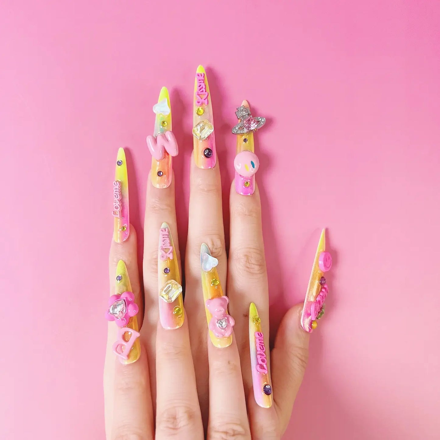 Q088-RAINBOW SWEETHEART-STILETTO